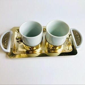 Demi Tasse Cups with Tray, Very Good Condition